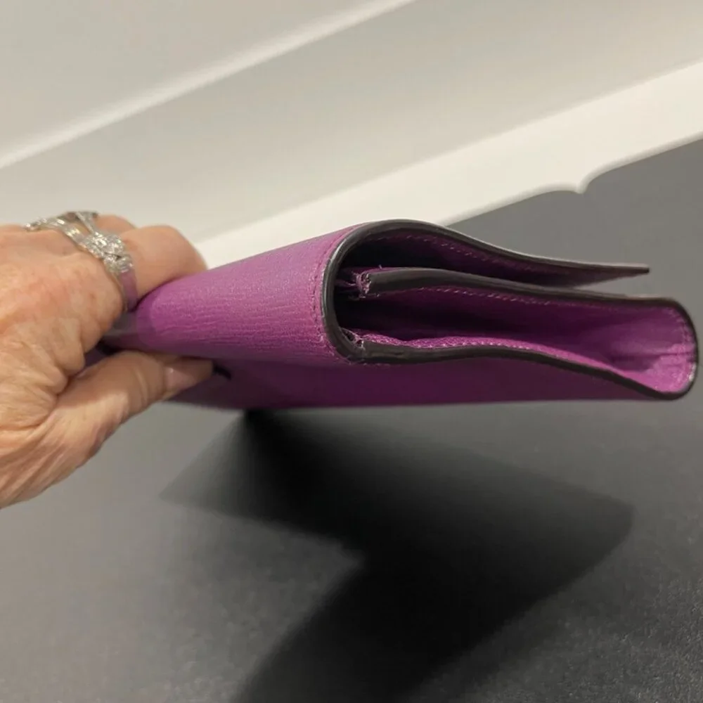 Saint Laurent Textured Calfskin Classic Y Ligne Clutch Purple (JB1424)